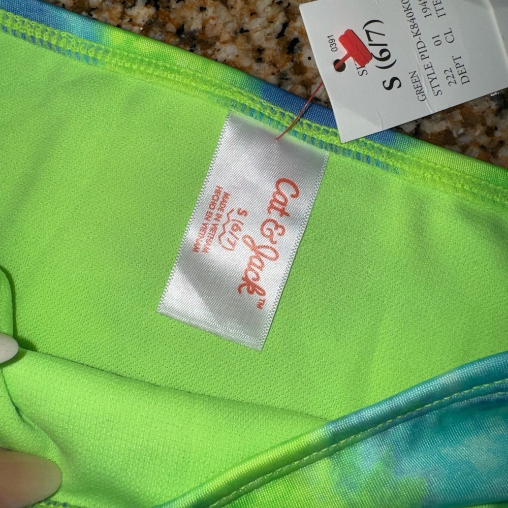 Cat & Jack Vibrant Blue and Green Bikini - Picture 3 of 4